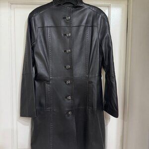 Classic St John Soft Black Leather Jacket sz 6